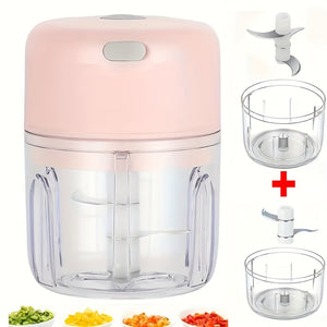 Multi-Purpose USB-Charged Mini Food Chopper - Quick and Efficient 1000 RPM Electric Grinder for Garlic, Veggies, and More