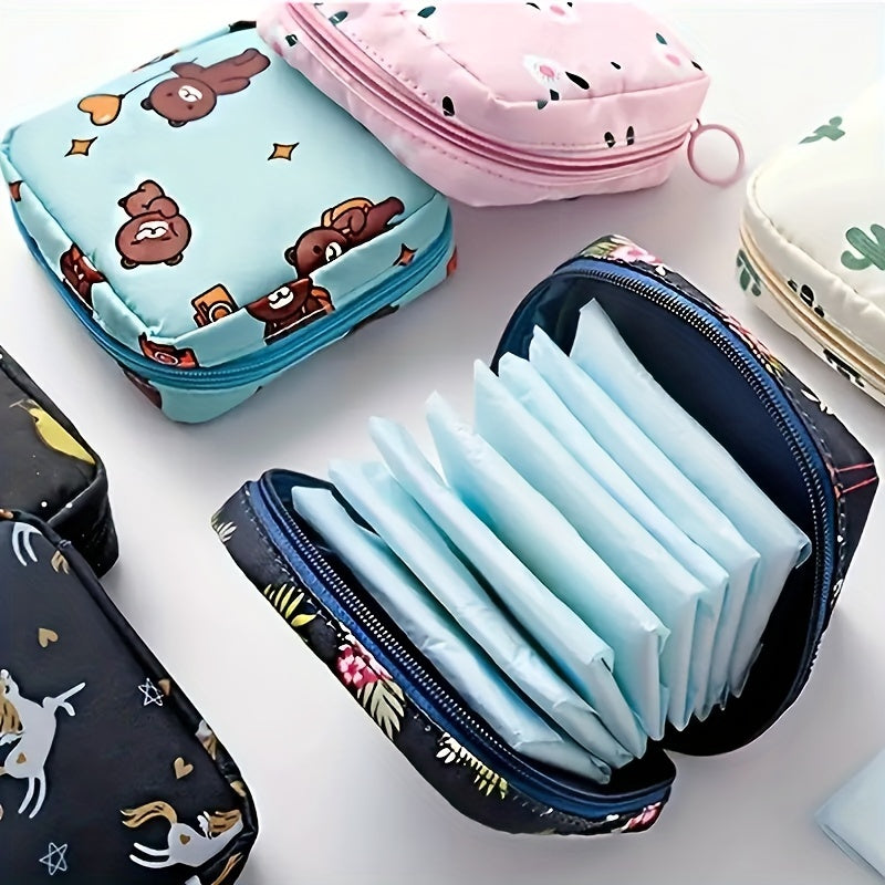 1pc Sanitary Napkin Storage Bag, Female Women Portable Cosmetic Lipstick Bag, Sanitary Napkin Storage Pouch, Makeup Lip Balm Bag, Travel Hea