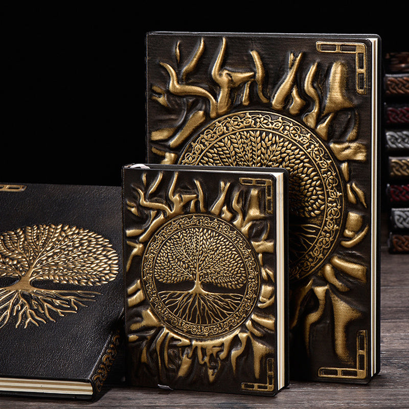 1pc Vintage Tree Of Life A5/A6 Diary Notebook Journals Handcraft Embossed Leather Diary Bible Book Travel Planner School Office Gift With 10