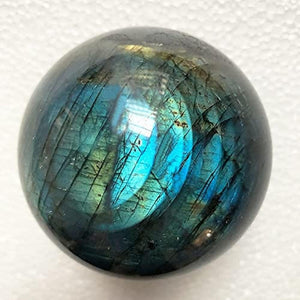 Natural Labradorite Sphere with Stand Rock Quartz Crystal Ball Healing Ornament Specimen