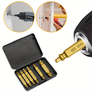 6pcs Damaged Screw Extractor Speed Drill Bit Extractor Drill Set Easily Take Out Screw Tools Broken Stripped Screw Bolt Remover