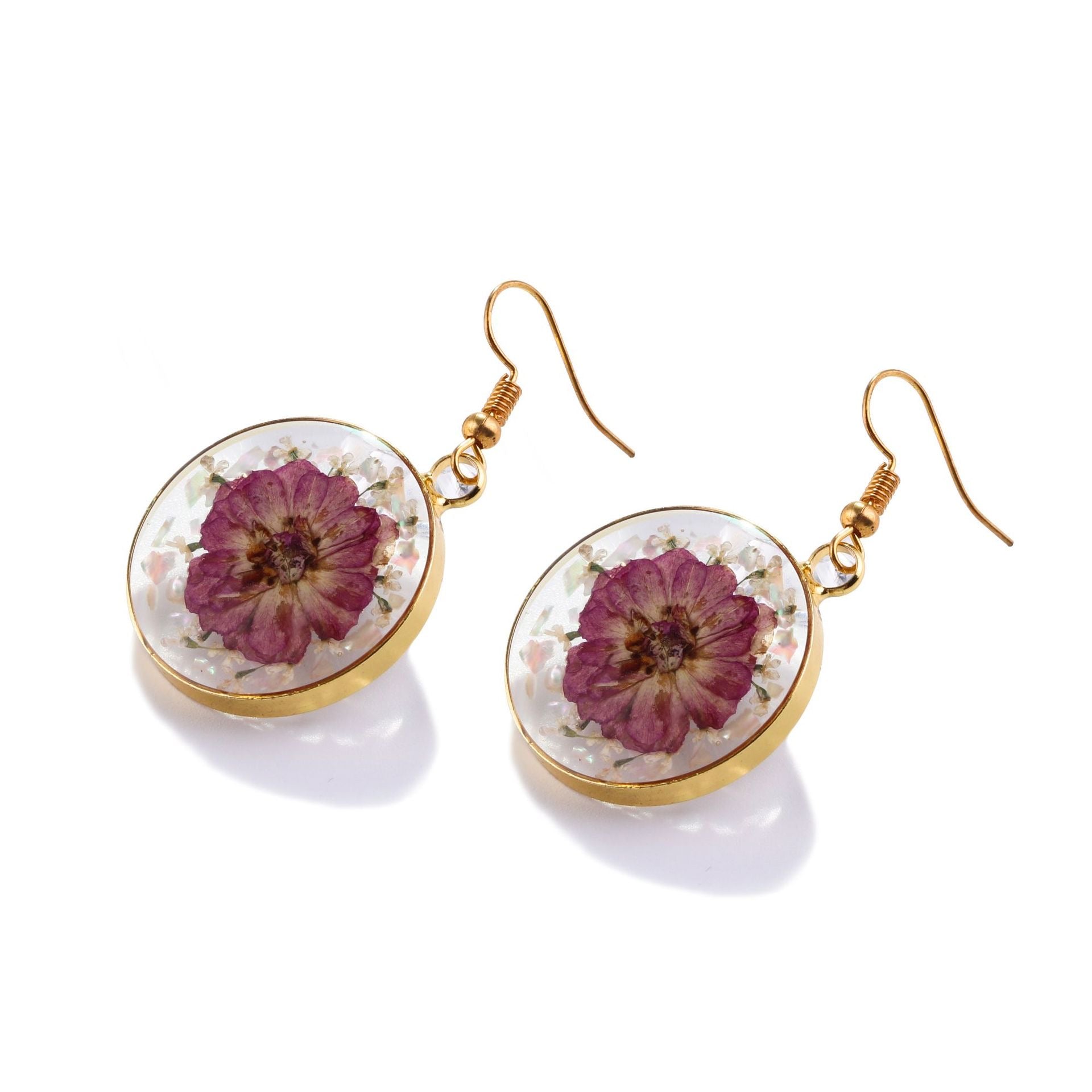 Real Flower in Resin Earrings for Women