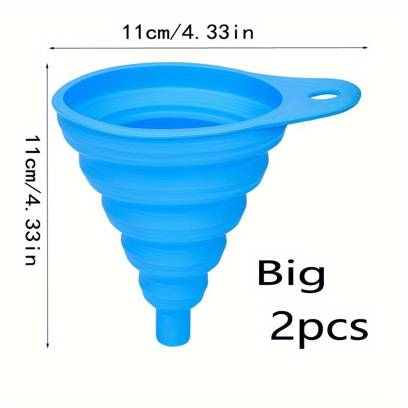 Upgrade Your Car Maintenance With A Universal Silicone Liquid Funnel - Telescopic Long Neck For Easy Oil Changes!