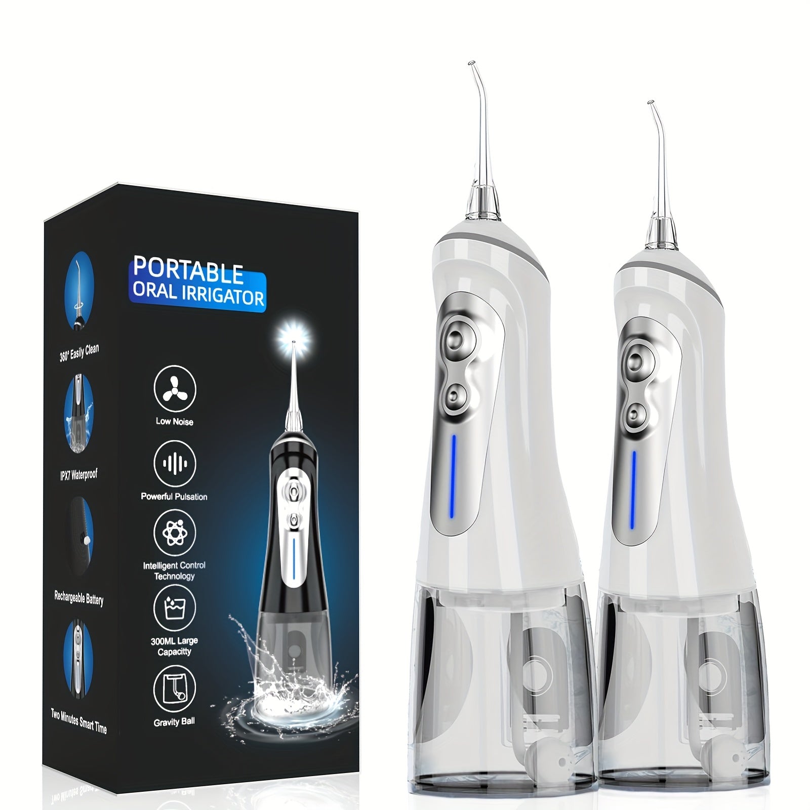 NBGRLVS Water Flosser for Teeth Cleaning, 6 Modes 6 Tips And Storage Case Water Dental Flossers Cordless 10.82oz Rechargeable Portable Oral Cleaning Teeth And Gums Protection