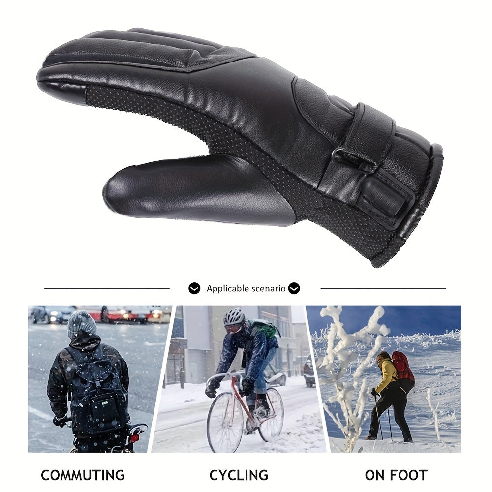 Electric Heated Gloves Powered By USB Power Bank Hand Warmer Heating Gloves for Winter for Motorcycle  Touch Screen Bike Waterproof Gloves