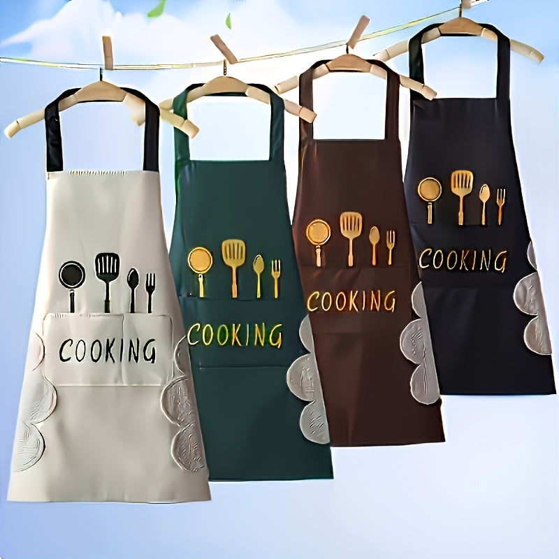 1pc Adjustable Polyester Canvas Apron - Multi-Use Kitchen, Gardening, Cooking, Baking, Floristry, Painting, Cleaning & Gardening Apron with