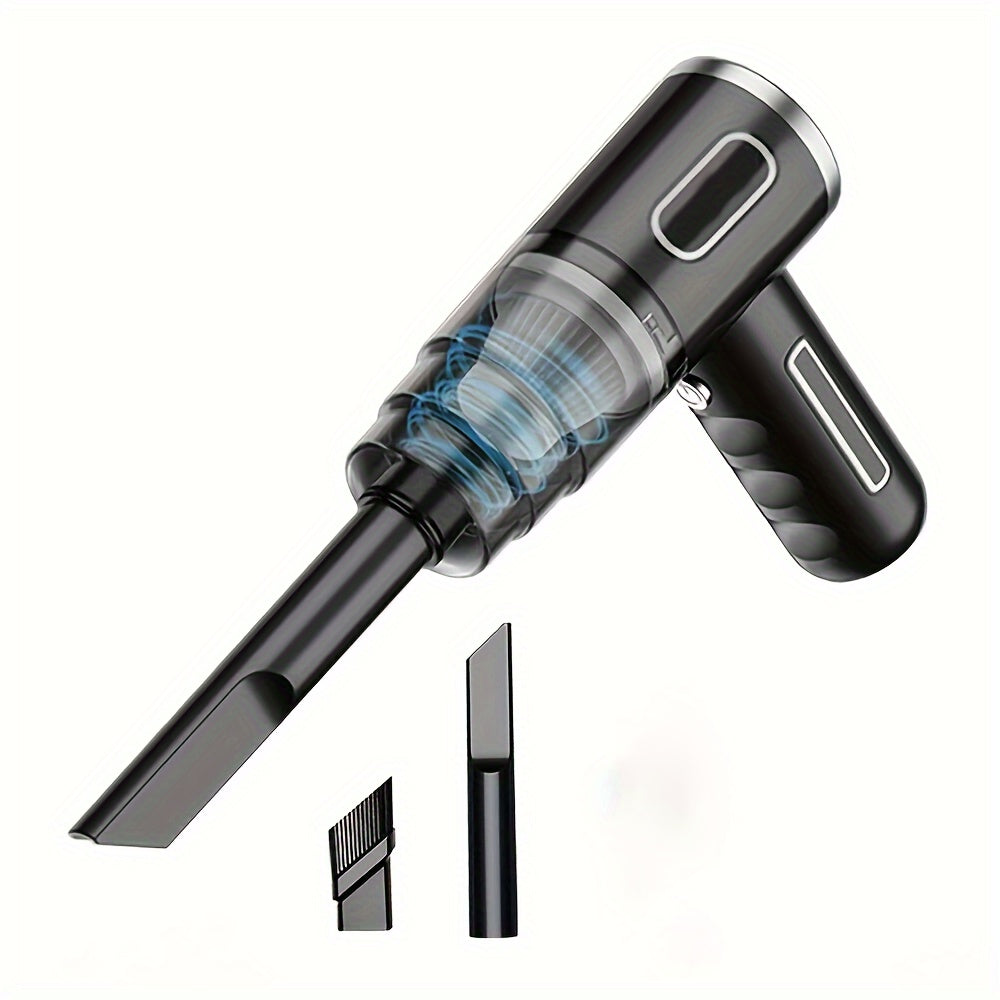 QUICAI Portable Car Vacuum Cleaner - Rechargeable, Handheld, Wireless Dust Catcher with Cyclone Suction Technology, USB Charging, Rubber Bod