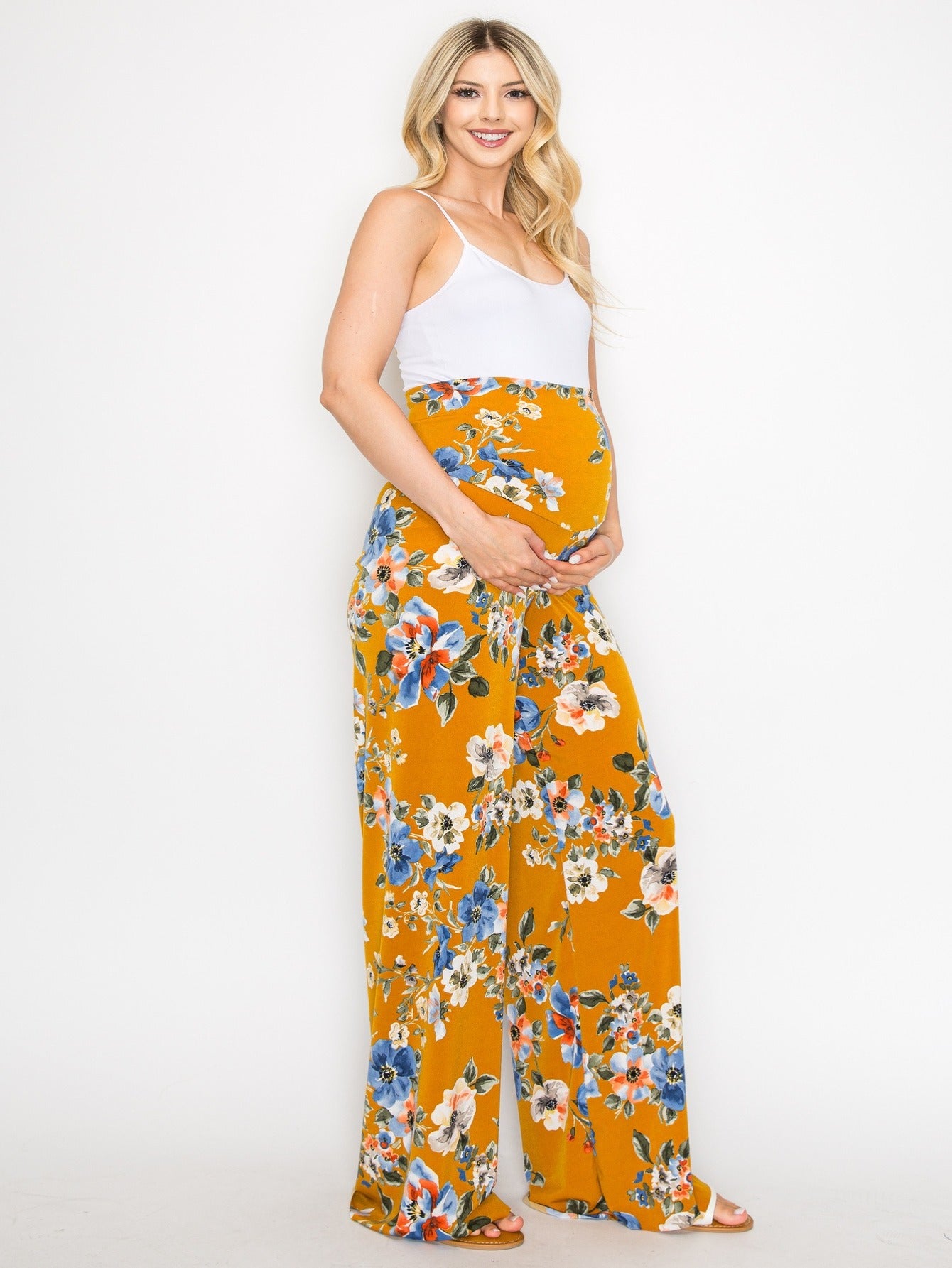 My Bump Women's Maternity Casual Bohemian Damask Palazzo Pants with Tummy Control - Stylish and Comfortable for Expectant Mothers - Availabl