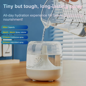 Quiet USB-Powered Home Humidifier with Seven-Color Night Light, Dual Mist Levels, Visible Water Level, 26dB Noise, Long-Lasting 24-Hour Oper