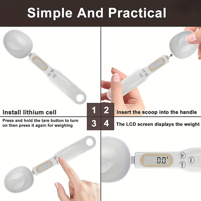 1pc 500g/0.1g Electronic Measuring Spoon Scale, Household Small Kitchen Electronic Scale, Weighing Spoon, Measuring Handheld Accessories Sca