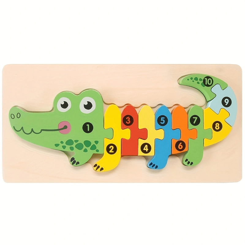 3D Children's Montessori Wooden Cartoon Animal Car Puzzle For Children's Dinosaur Education Puzzle 1 Piece - Perfect Gift For Boys And Girls