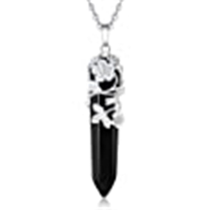 Flower Wrapped Crystal Point Pendant Necklace Reiki Healing Crystals Stone Necklaces Gemstone Quartz Jewelry for Women