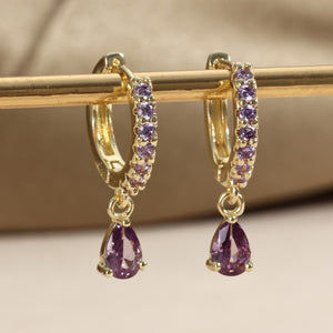 1 Pair Elegant Mini Cubic Zirconia Teardrop Earrings - Sparkling Dangle Design with Clear Gemstone, Ideal for Daily Wear & Special Occasions