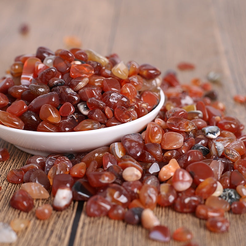 200g Natural Crystal Gravel Red Agate Crushed Tumbled Stone for Decorative