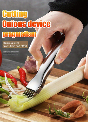 1pc, Multifunctional Stainless Steel Grater, Scallion Separator, For Scallion And Onion, Garlic Fruit And Vegetable, Portable With Protectiv