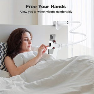 Flexible Gooseneck Phone Holder - Universal Lazy Bracket Mount with Long Arms Clamp for iPhone 13 Pro, XS Max, XR, X, 8, 7, 6, 6s Plus and O