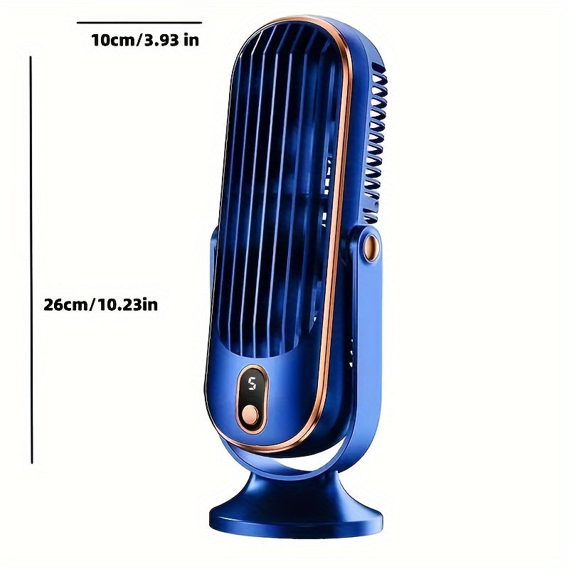 JKUOO Portable USB Desk Fan with 720° Swivel Head - High-Velocity, 5 Speeds, Rechargeable Lithium Battery, Indoor/Outdoor Use, Ideal for Off
