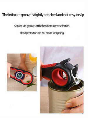 1pc, Bottle Oponer, 5in1 Multi-Function Bottle Jar Opener, Can Container Opener, Twist Anti-Slip Lid Opener Tool, Jar Opener For Weak Hands,