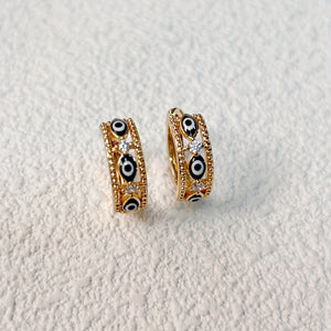 1pair Fashion Classic Simple Devil's Eye Ear Buckle for Men, Thanksgiving Gift
