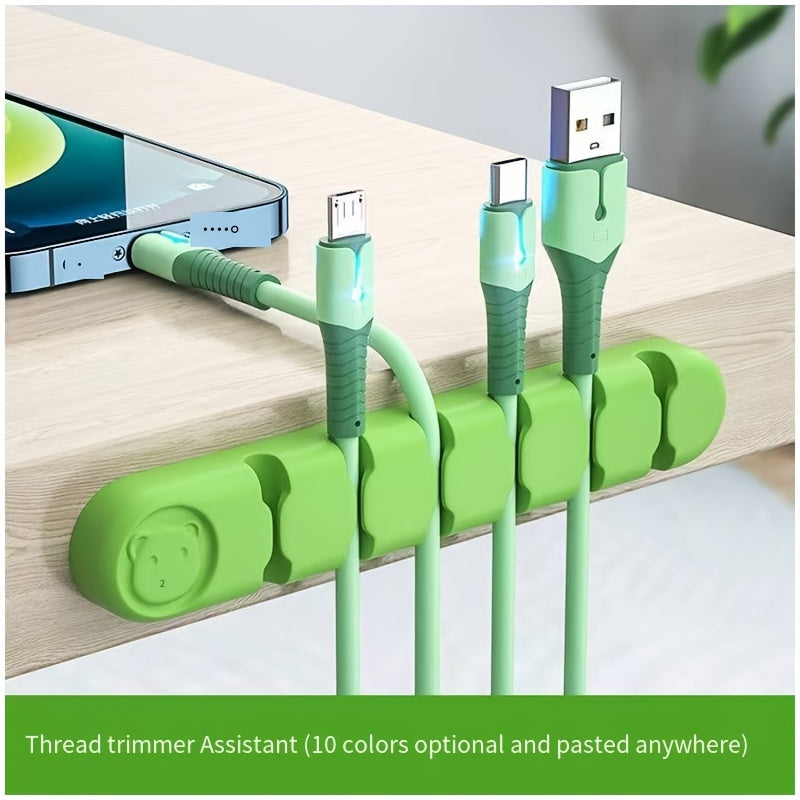 Creative Desktop Cable Organizer Computer Wire USB Charging Cable Mobile Phone Charging Cable Organizer Silicone Cable Winder