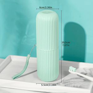 1pc Hypoallergenic Portable Travel Toothbrush Holder Set with Storage for Mouthwash and Toothpaste - Essential for Business Trips
