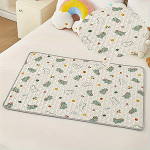 1pc Thick Care Pad - Dual-Sided Leak Bed Protector with Floral Design, Reusable Incontinence & Period Pad for Bed, Couch, Nursery - Absorbs Spills, Urine, Menstrual Flow, Bed Protection Pad | Decorative Bed Mat | Durable Material, Mattress Protector