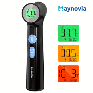 [Maynovia Thermometer] Maynovia Digital Thermometer | Accurate & Fast 1-Second Fever Detection With Alarm, Easy-to-Read LCD Display, Battery Operated - Ideal For Healthcare, All-Ages No-Touch Thermometer For Fever