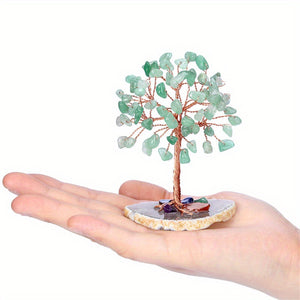 1PC Natural Crystal Tree: Enhance Health & Luck with Seven Chakra Energy - Random Base Gift