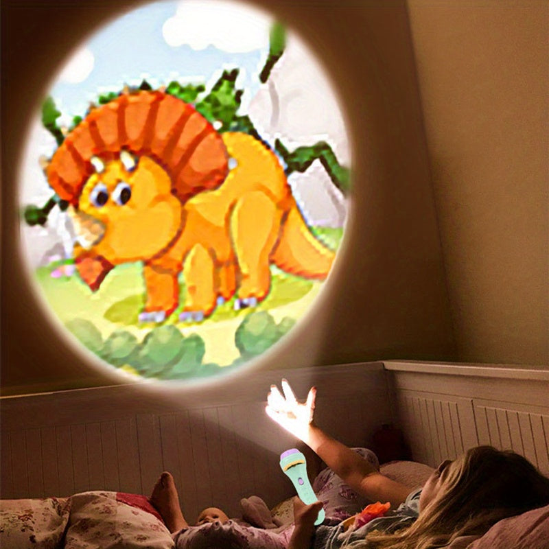 32-Pattern Educational Projector Flashlight - Dinosaurs, Ocean Life & More - Interactive Learning Toy for Kids