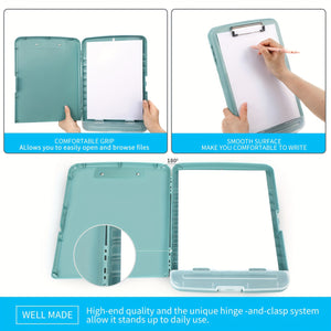 Organizer Clipboard for Office & Field: Durable 8.5X11 Storage Case with Pen Holder – Secure & Portable Writing Solution