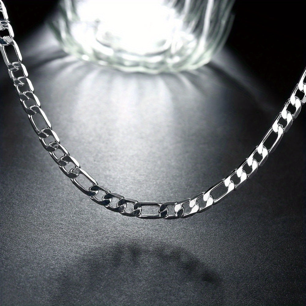 2023 New High Quality Mens Flat Chain Alloy Silver Necklace - Perfect Gift for Weddings & Birthdays! Christmas Halloween Gifts