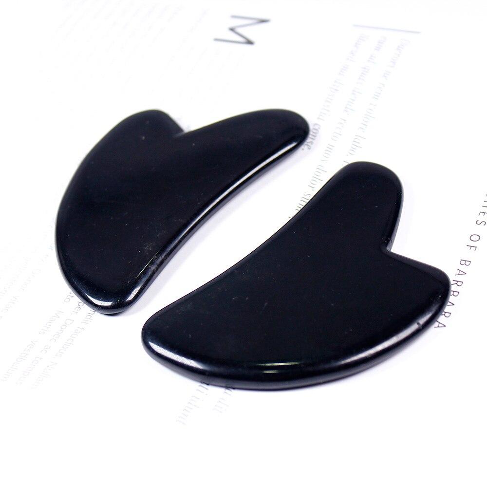 Obsidian Guasha Board Natural Stone Scraper Chinese Gua Sha Tools Neck Body Acupuncture Spa Acupuncture Scraper Therapy