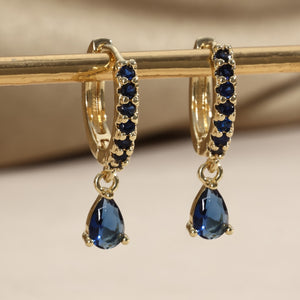 1 Pair Elegant Mini Cubic Zirconia Teardrop Earrings - Sparkling Dangle Design with Clear Gemstone, Ideal for Daily Wear & Special Occasions