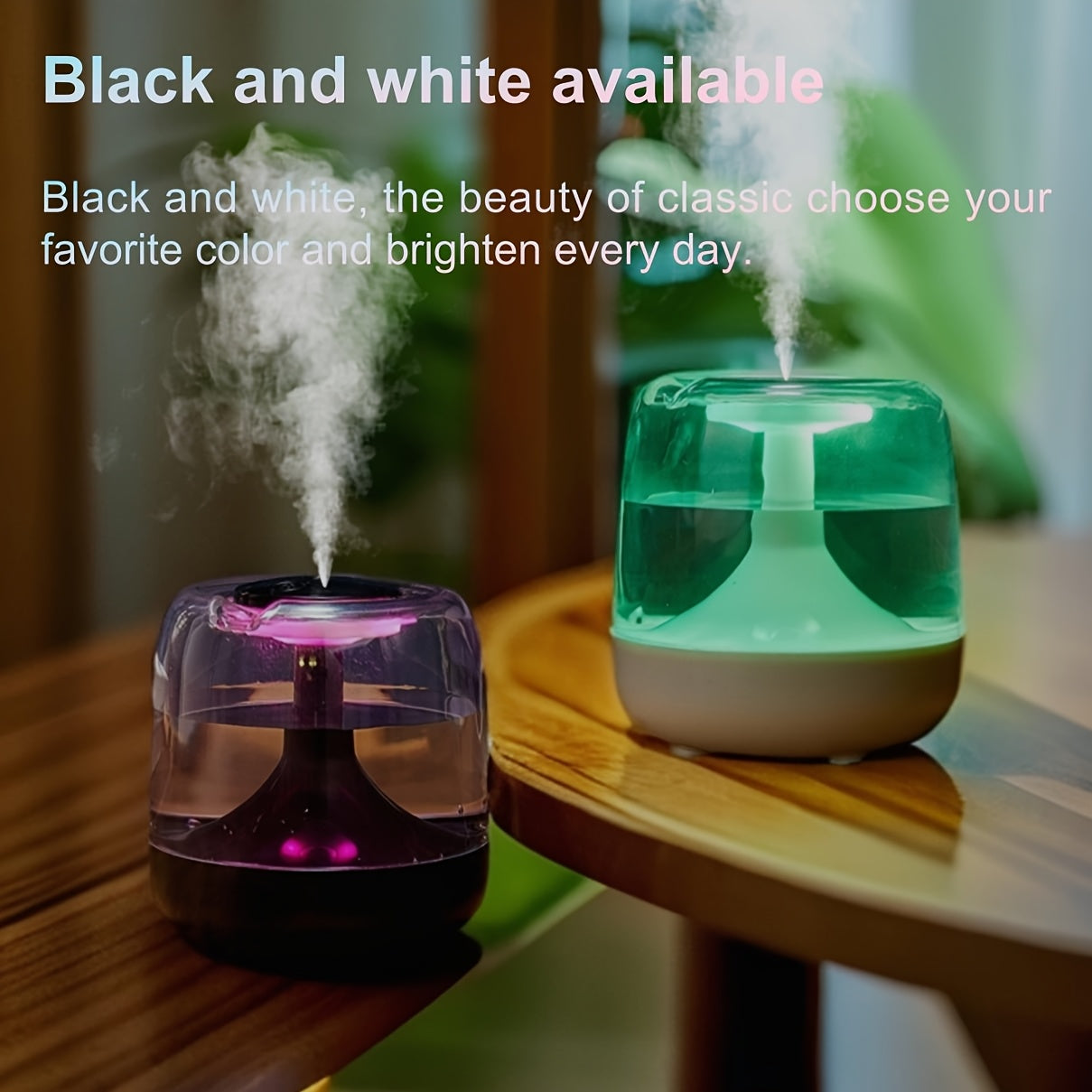 Quiet USB-Powered Home Humidifier with Seven-Color Night Light, Dual Mist Levels, Visible Water Level, 26dB Noise, Long-Lasting 24-Hour Oper