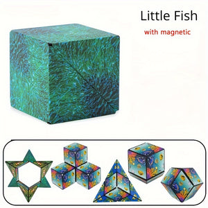 Three-dimensional Variety Magic Cube Anti Stress Toy Geometry Infinite Magnetic Changeable Cube Reliever Fidget Toys