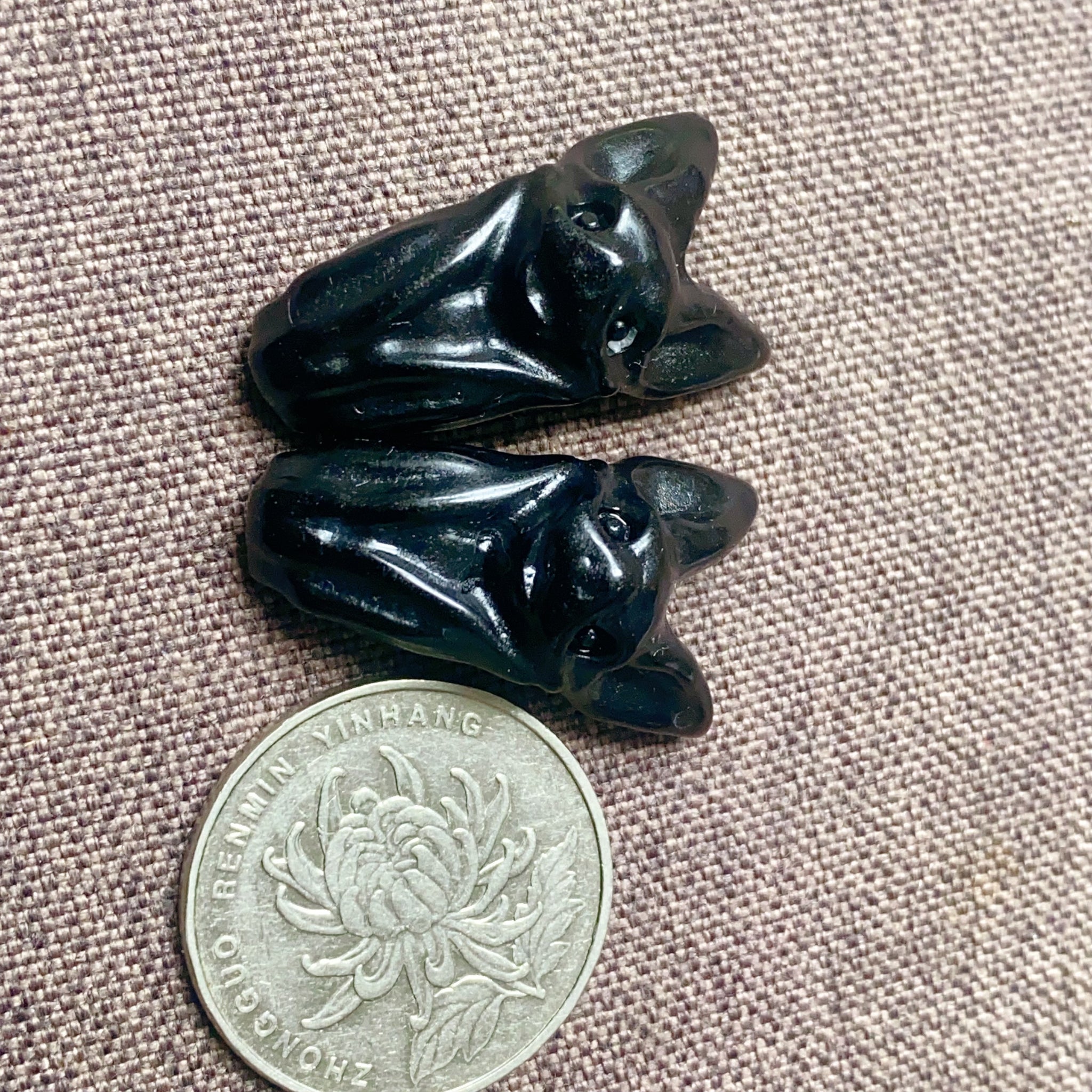 Black Obsidian Bat Crystal Bat Black Obsidian Carving Crystal Gift