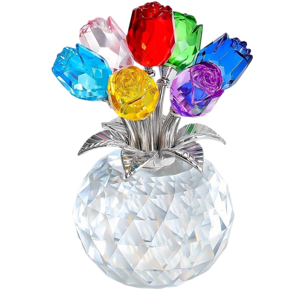 Colored Artificial Rose Bouquet - Crystal Rose Bouquet for Anniversaries, Mother's Day, Father's Day, Christmas, Valentine's Day, And Nation