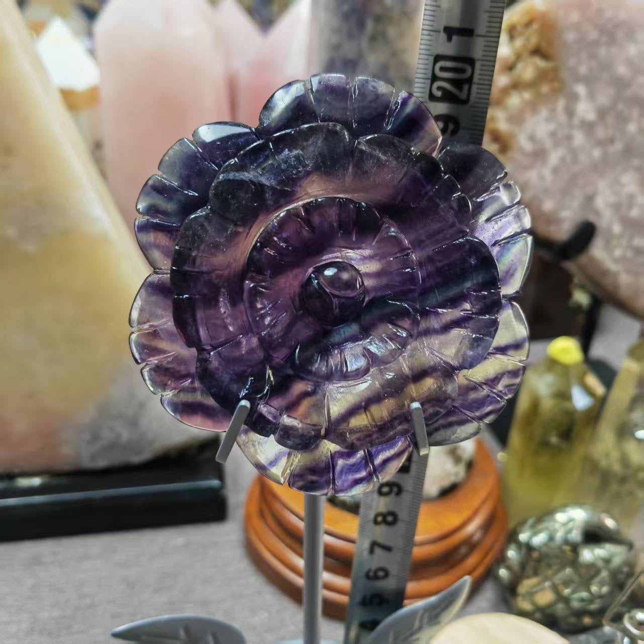 Crystal Flower Sitting on the Stands Crystal Home Decor Crystal Gifts Spiritual Gifts Crystal Plants