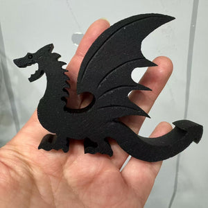 Hand Carved Black Obsidian Flying Dragon Black Obsidian Figurine Crystal Gift Crystal Animal