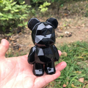 Faceted Cut Black Obsidian Standing Bear Protection Stone Crystal Animal Crystal Gift Crystal Healing