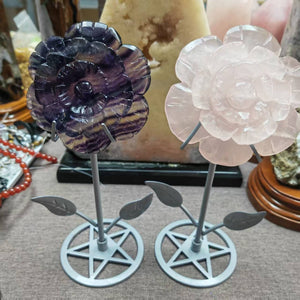 Crystal Flower Sitting on the Stands Crystal Home Decor Crystal Gifts Spiritual Gifts Crystal Plants