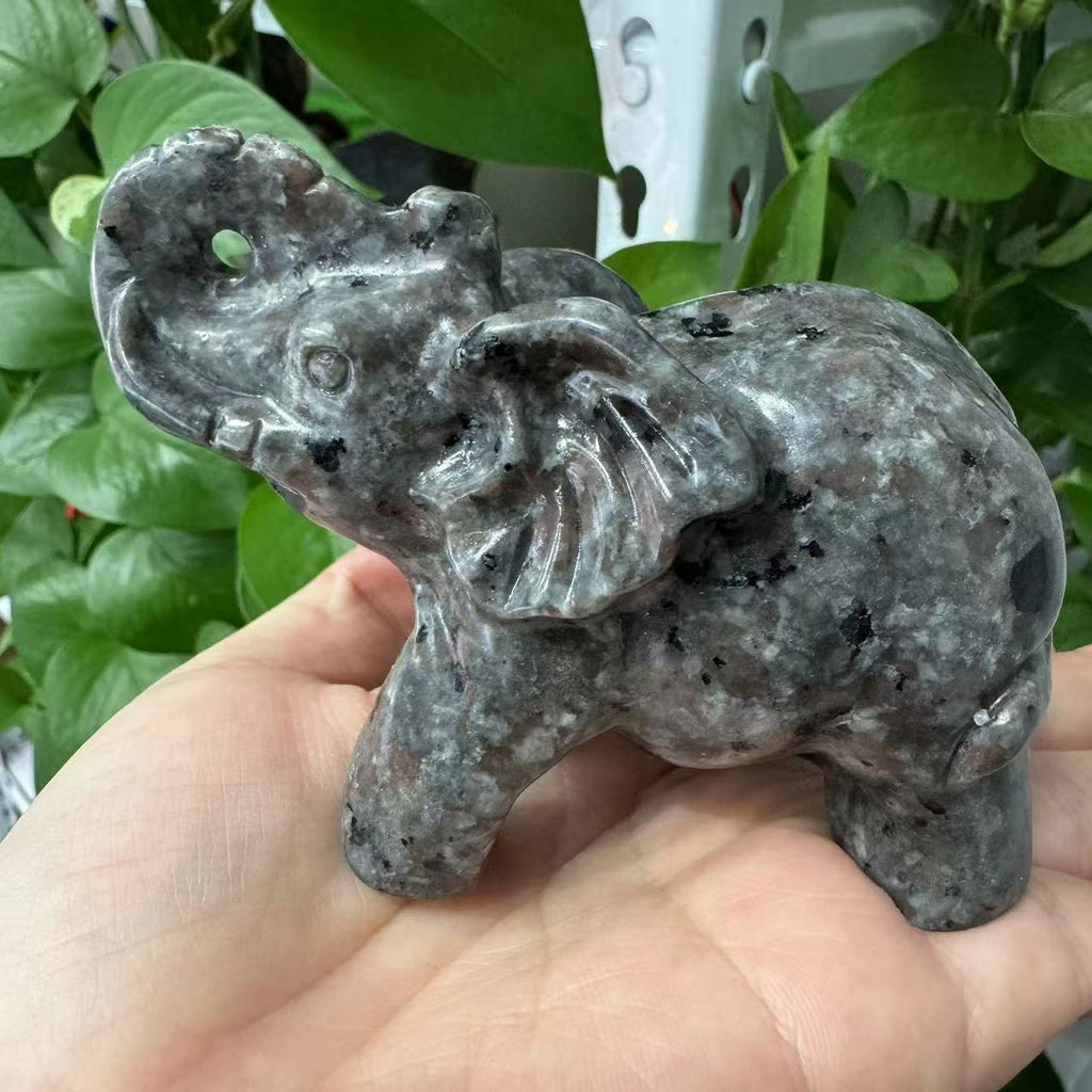 80mm Hand Carved Yooperlite Elephant Crystal Carving Crystal Animal Crystal Reiki Crystal Healing