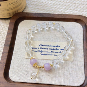 Clear Quartz with Lavande Quartz Bracelet Self Designed Bracelet Energy Bracelet