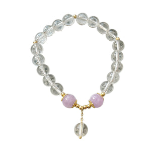 Clear Quartz with Lavande Quartz Bracelet Self Designed Bracelet Energy Bracelet