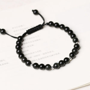 Small Beads of Black Obsidian Bracelets for Woman And Man