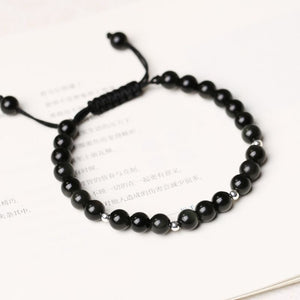 Small Beads of Black Obsidian Bracelets for Woman And Man