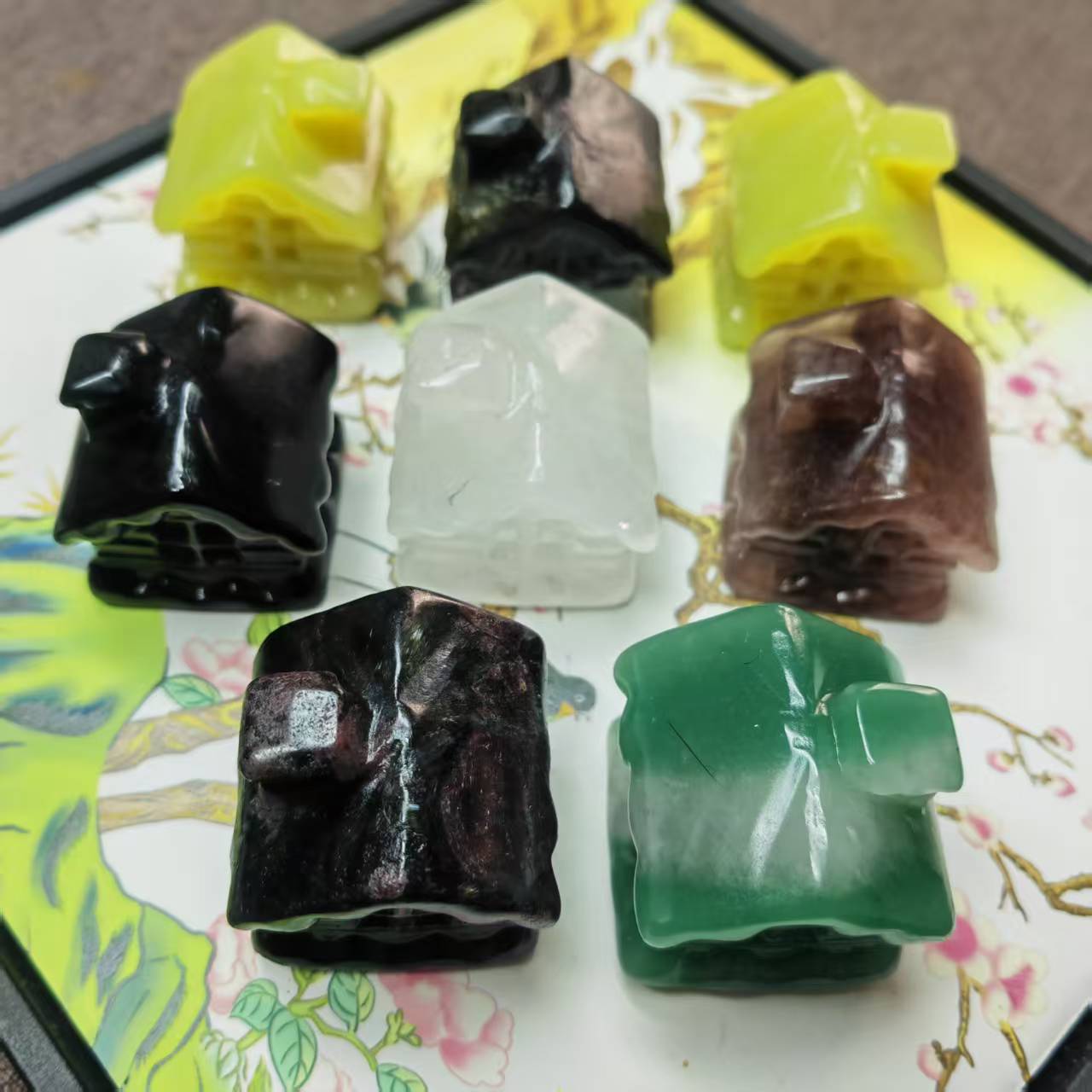 Hand Carved Crystal House Crystal Home Decoration Figurine Crystal Collection