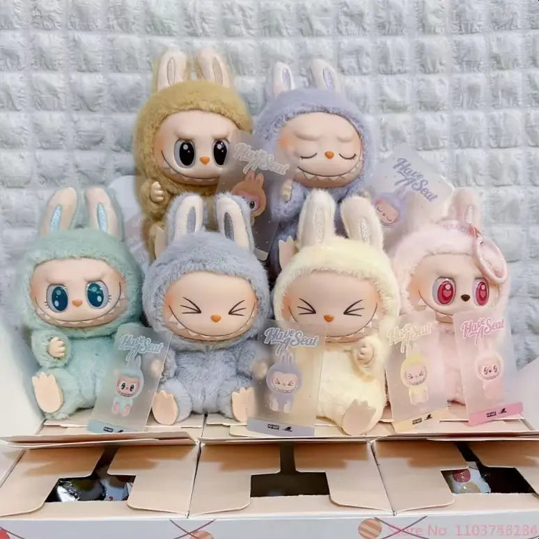 High Quality Anime Figure Labubu Have A Seat Series Vinyl Pendant Doll Model Toy Cute Monster Replica Keychain Toy Birthday Gift