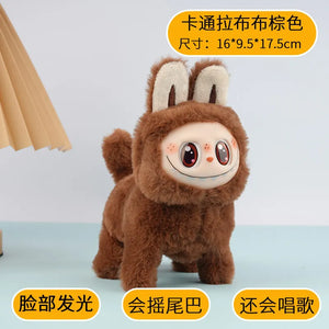 Kawaii Electric Labubu Plush Toys Cute Will Shine Run Doll Gift Kawaii Labubu Student Bag Pendant Cross-border Toys Wholesale