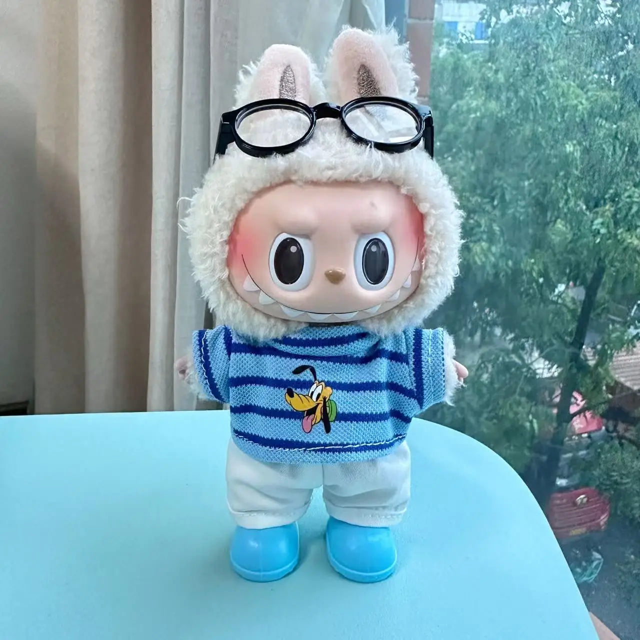 New Labubu 17cm Doll's Clothes Outfit Accessories For Cute The Monster Dolls Clothing Kids Gift Mickey Mouse And ‌Goofy Goof‌